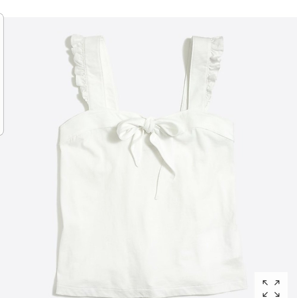 J Crew Factory Ivory Bow Tank Top
